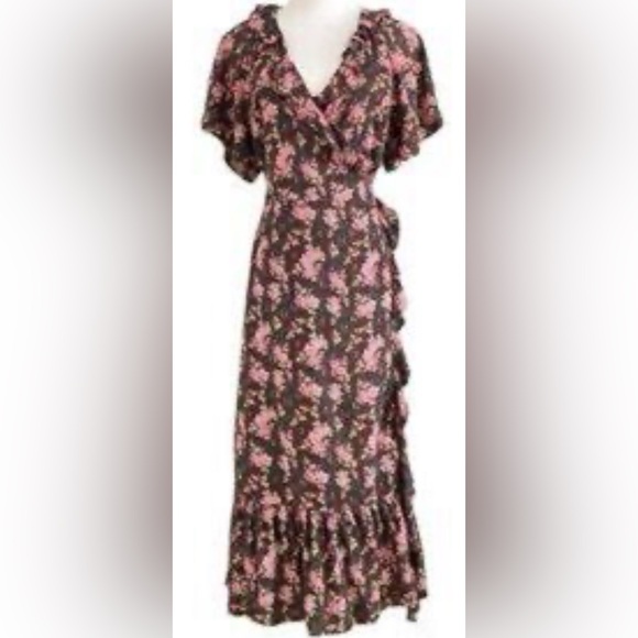 010 Buffalo David Bitton Shauna Pink and Brown Floral Dress NWOT - Picture 3 of 5